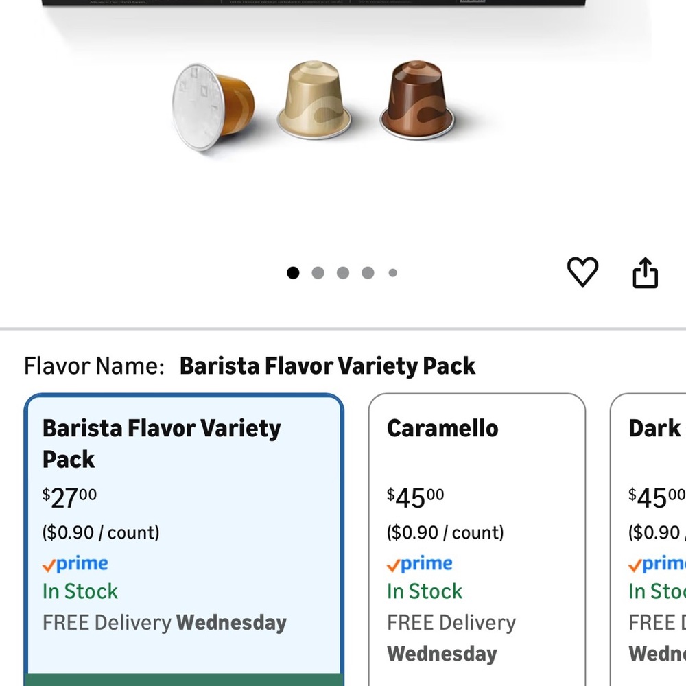 Nespresso Barista Flavor Capsule Set - Gold, Cream, Brown